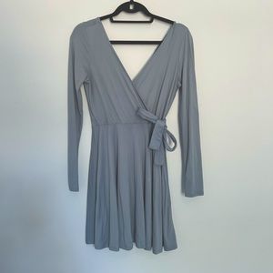 baby blue wrap dress